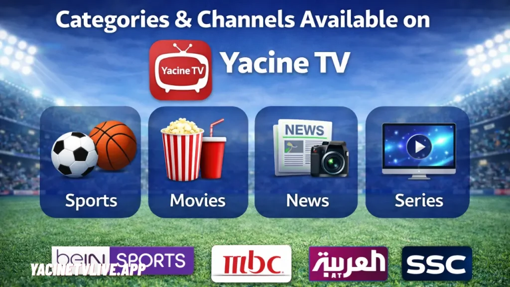 Categories & Channels Available on Yacine TV